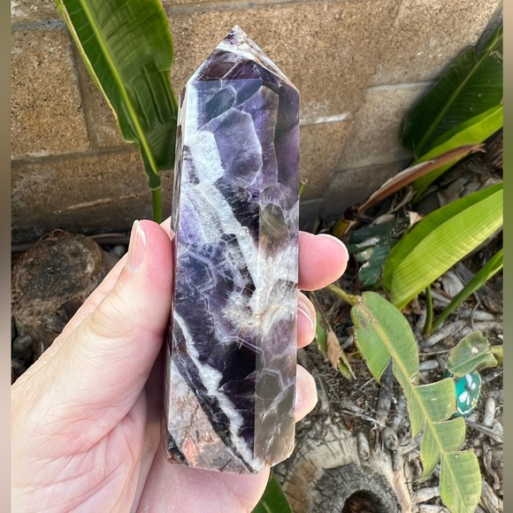 Chevron Amethyst Crystal Tower - Picture 8 of 10